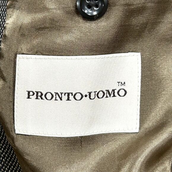 Pronto Uomo Blazer Men’s 40 Short Brown Preppy Business Casual Wool Silk Jacket - Picture 12 of 14